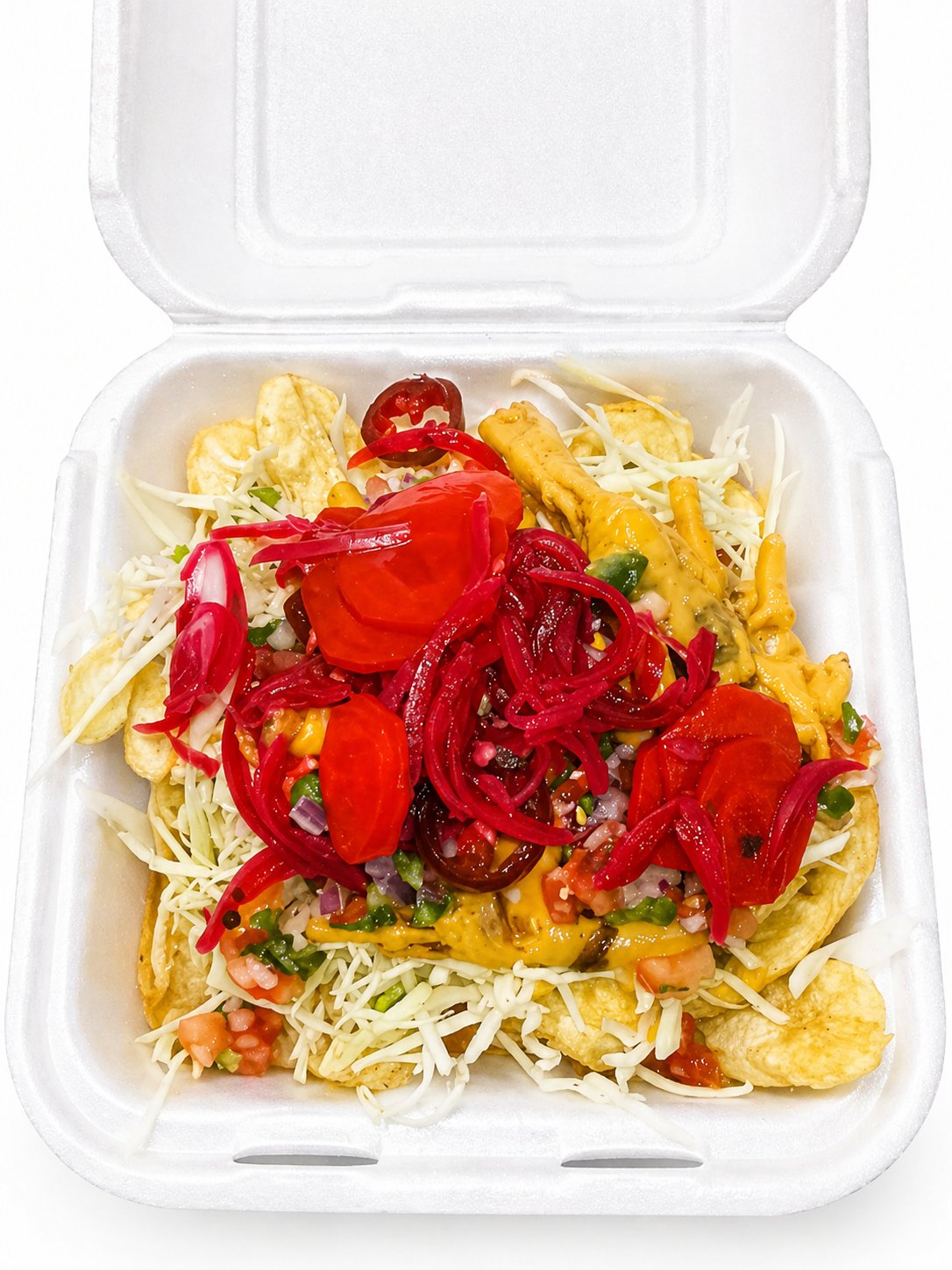 Patas de pollo con Tajadas